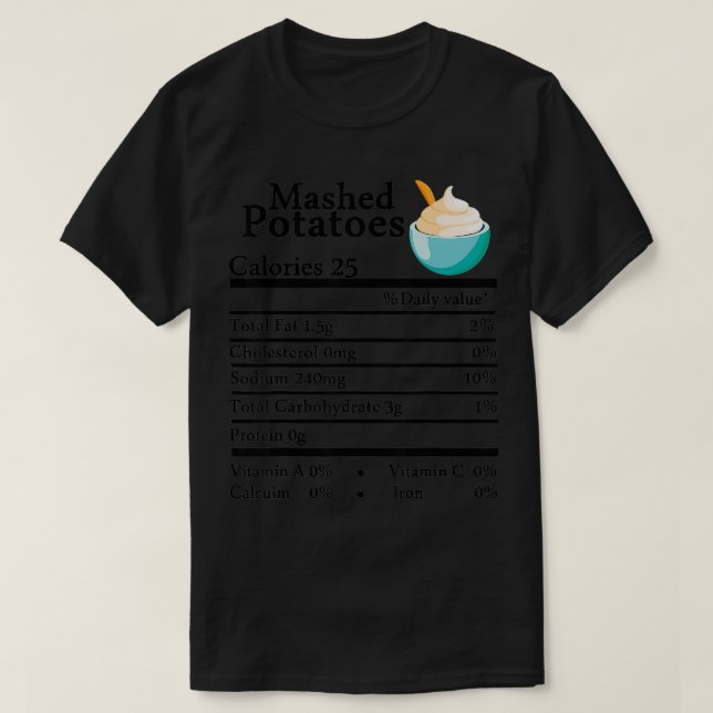 Mashpotatis Nutrition Thanksgiving Costume Foo T Shirt (Design framsida)