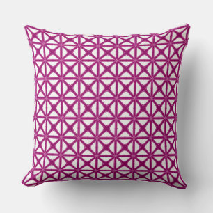 Mashrabiya-stil geometriskt mönster Magenta Kudde