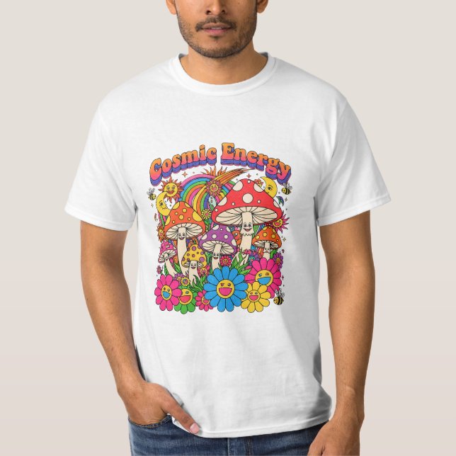 MASHROOM COSMIC ENERGY T-Shirt (Framsida)