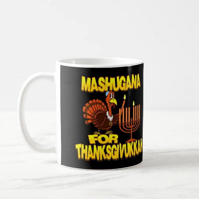 Mashugana för Thanksgivukkah Turkiet menoramugg Kaffemugg (Vänster)