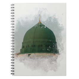 Masjid An-Nabawi vattenfärgsillustration Islamic P Anteckningsbok