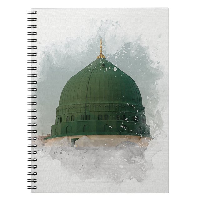 Masjid An-Nabawi vattenfärgsillustration Islamic P Anteckningsbok (Framsidan)