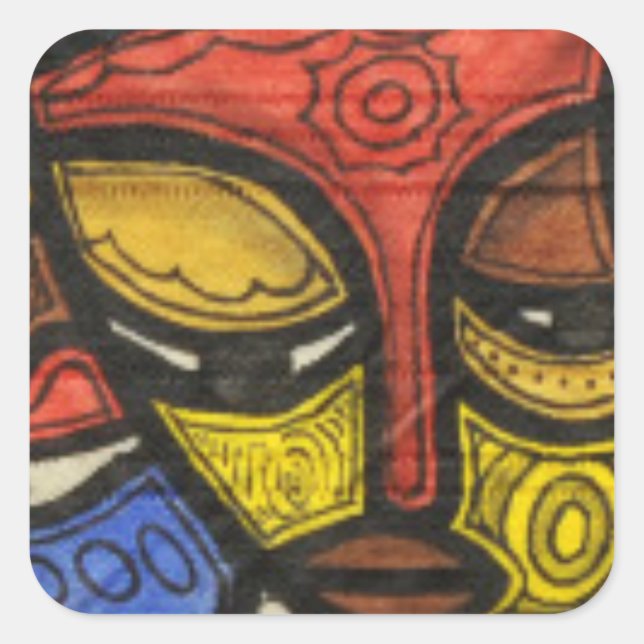 Mask 2 fyrkantigt klistermärke (Framsida)
