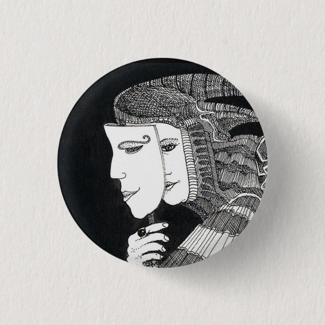 mask 3 cm rund bricka knapp (Framsida)