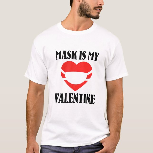 Mask är mina hjärthjärtekvinnor Manar Kids Funny V T Shirt (Framsida)