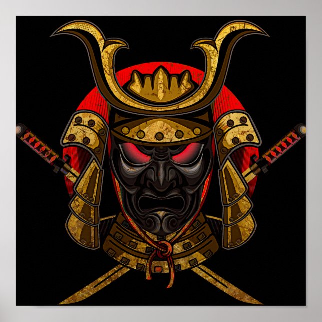 Mask av samurai Poster (Framsidan)