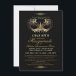 Mask Black Guld 50th Masqueraad Birthday Inbjudningar<br><div class="desc">Modern svartvall och guld är perfekt för snyggt 50:e födelsedagsfesten. Elegant-minimalistiskt temat inbjudan är fullt av roligt och modern design för inslag,  elegant-kalligrafi och modernt typsnitt. Födelsedag är speciella dagar,  och inbjudan kan hjälpa till att göra det till en minnesvärd upplevelse för vänner.</div>