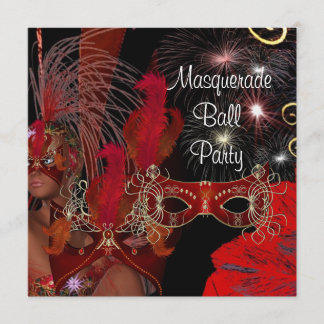 Mask Black Red Showgirl 3, Boll Inbjudningar