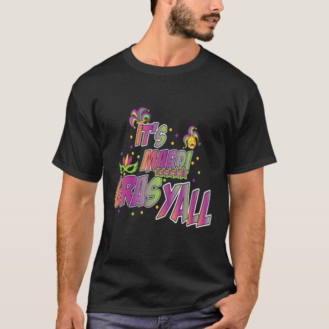 Mask Costume Mardi Gras Yall-Mardi Gras Party T Shirt (Framsida)