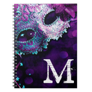 Mask Costume Monogram Inledande anmärkning Bok Anteckningsbok