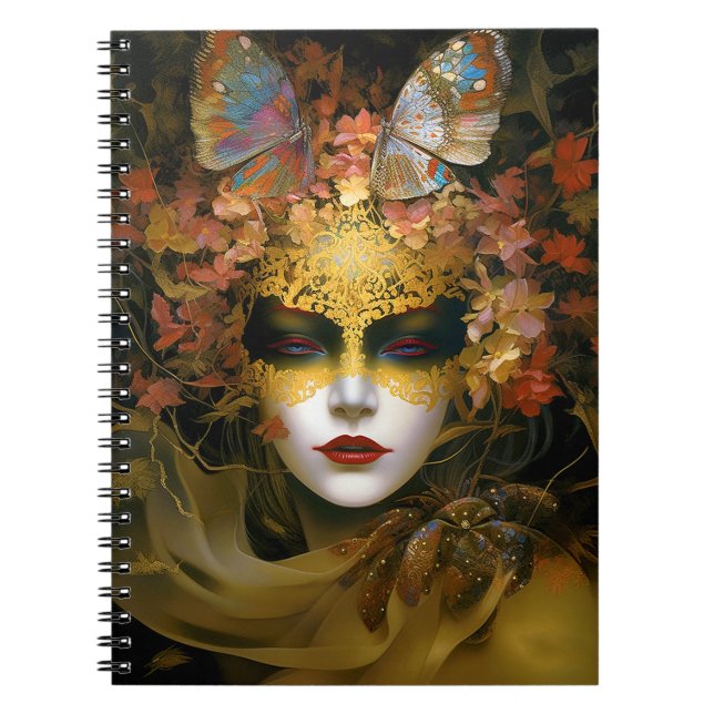 Mask Dam Fantasy Art Anteckningsbok (Framsidan)
