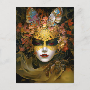 Mask Dam Fantasy Art Vykort