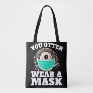 Mask, din Bära, rolig Otter Social Avstånd Tygkasse