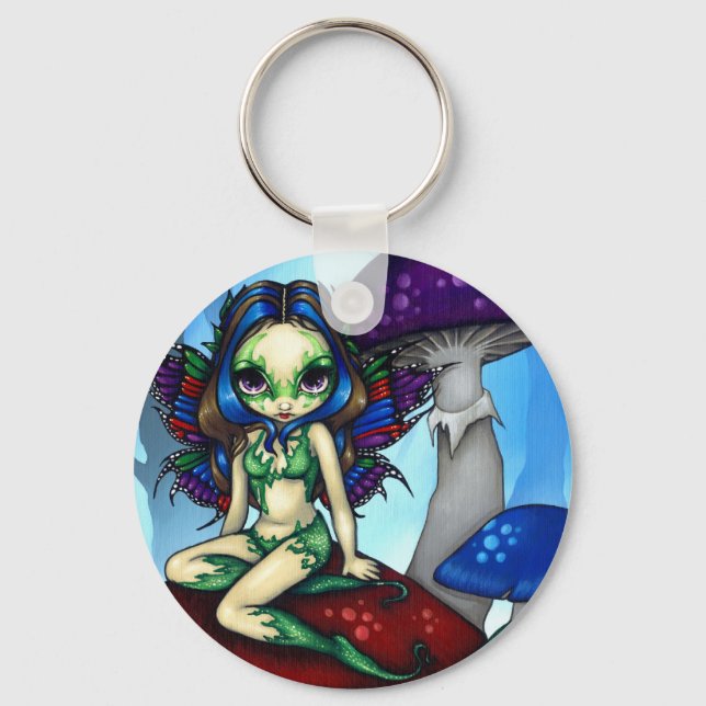 "Mask Fairy on the Mushroom" Keychain Nyckelring (Framsida)