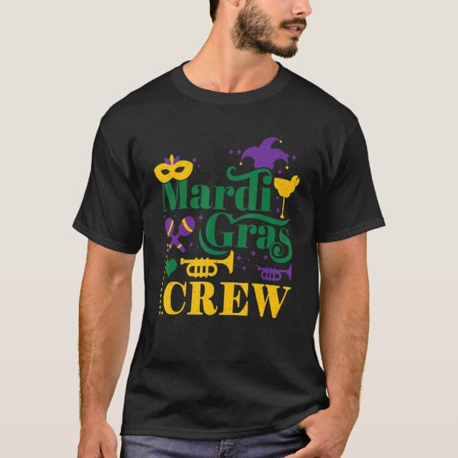 Mask Festival Parad Pärlor Lycklig Mardi Gras T Shirt (Framsida)