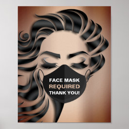 Mask från ansikte krävs Covid Cosmetolog Hairdress Poster