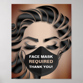 Mask från ansikte som krävs Covid Cosmetolog Hair  Poster