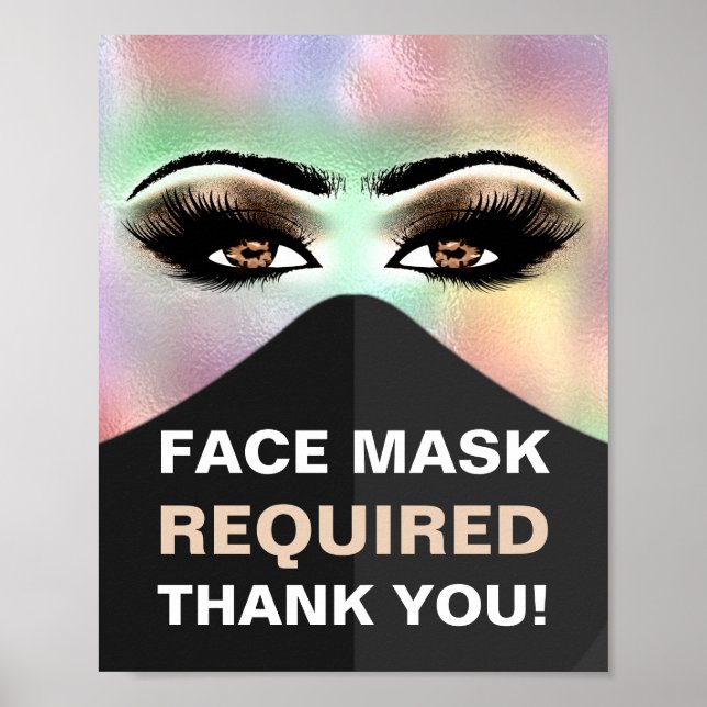 Mask från ansikte som krävs för Covid Cosmetolog H Poster (Framsidan)