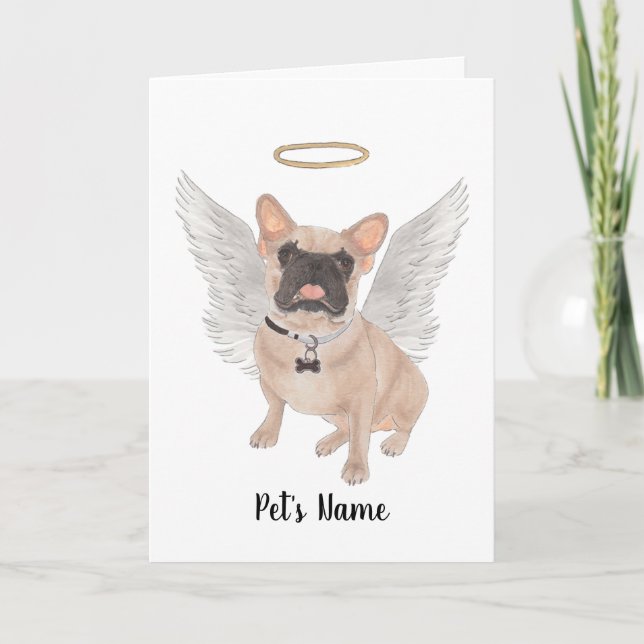 Mask Fransk Bulldog Sympathy Memorial Kort (Framsida)