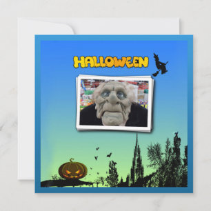 Mask Gamle man, flygande Witch och Jack o lantern Inbjudningar