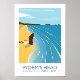 Mask Head - Rhossili Bay Beach Poster