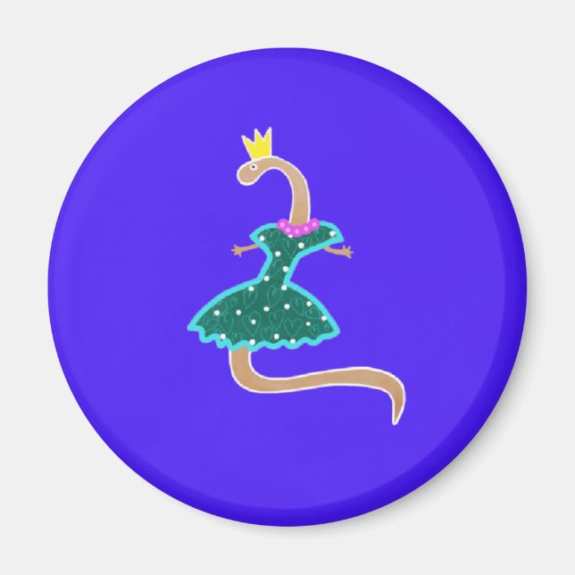 Mask i en grönt klänning och krona magnet (Framsidan)