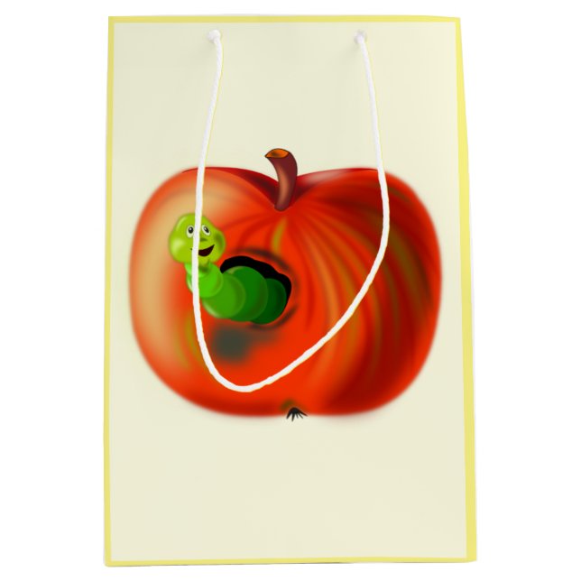 Mask i presentpåse med äpple kul - Din färg - Text (Framsidan)