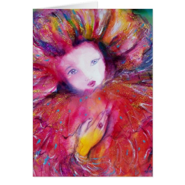 MASK I RED Venetian Carnival Ansikte Hälsningskort (Framsidan)