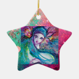 MASK IN BLUE, Star Monogram Julgransprydnad Keramik