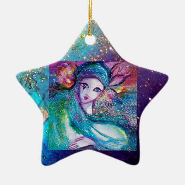 MASK IN BLUE, Star Monogram Julgransprydnad Keramik (Framsidan)