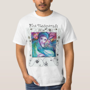 MASK IN BLUE /Venetian Masquade,Geometric Swirls T-shirt