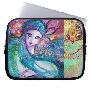 MASK IN BLUE / Venetian MasqueraBoll,teal Laptop Fodral