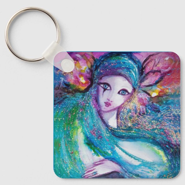 MASK IN BLUE/Venetian Masqueramasker Nyckelring (Framsida)