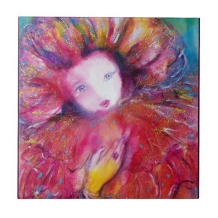 MASK IN RED/Venetian MasqueraBoll, Fuchsia Kakelplatta