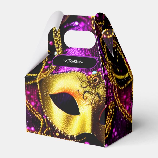 Mask-kök för elegant Guld Presentaskar (Framsidan Sidan)