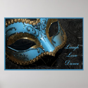 Mask Laugh Kärlek Dance Skriv ut Poster