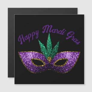 Mask Lila Grönt Sparkles Lycklig Mardi Gras