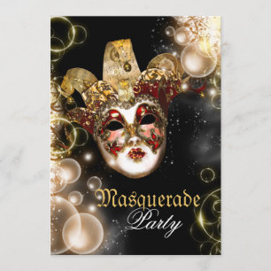 Mask maskerad venetian mardi gras party inbjudningar