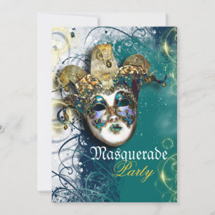 Mask maskerad venetian mardi gras party inbjudningar