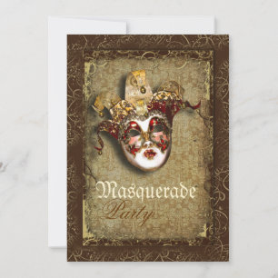 Mask maskerad venetian mardi gras party inbjudningar
