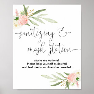 Mask med station-tecken rosa grey guld poster
