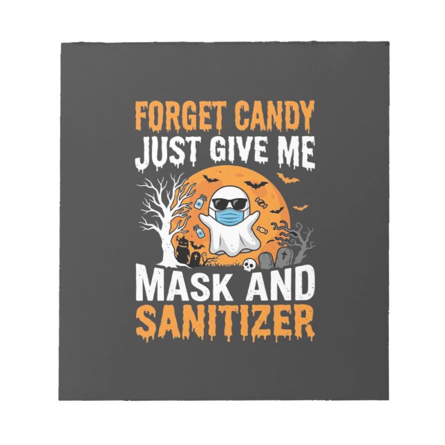 Mask och desinfektionsmedel Halloween Ghost Design Anteckningsblock (Framsida)
