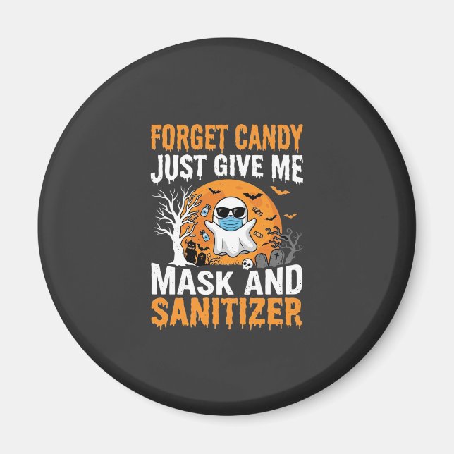Mask och desinfektionsmedel Halloween Ghost Design Magnet (Framsidan)