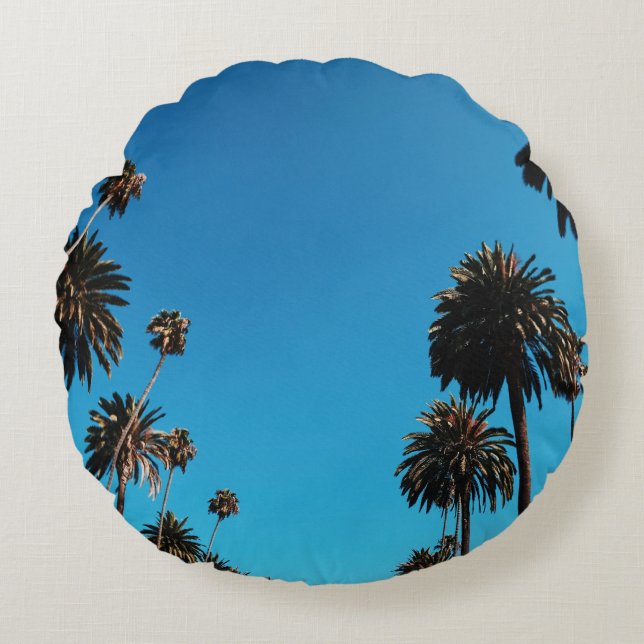 Mask öga vy över träd rund kudde (Framsidan)