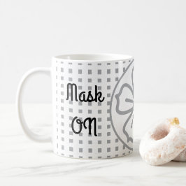 Mask ON Mask OFF Social Avstånd Kaffemugg
