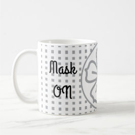 Mask ON Mask OFF Social Avstånd Kaffemugg