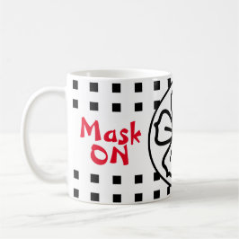 Mask ON Mask OFF Social Avstånd Kaffemugg