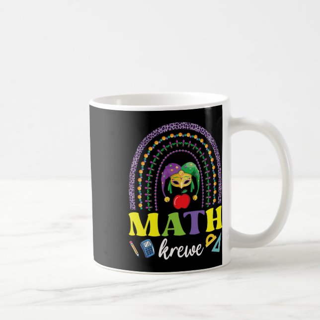 Mask Pärlor Rainbow Mardi Gras Math Krewe Teacher  Kaffemugg (Höger)