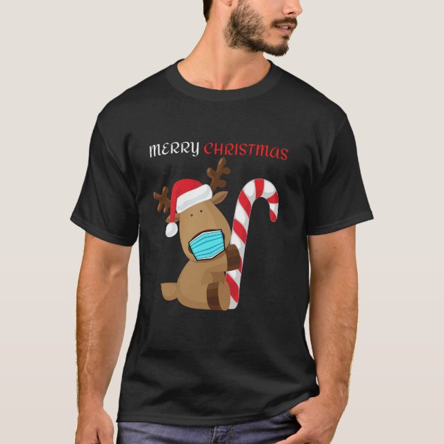 Mask Reindeer jul Srt jul Reindeer C T Shirt (Framsida)