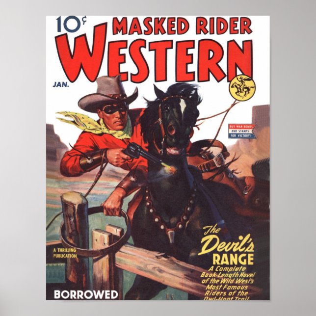Mask Rider Western januari 1944 Poster (Framsidan)